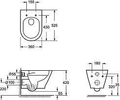 Ambassador Унитаз Elysium подвесной безободковый белый с сиденьем микролифт – фотография-12